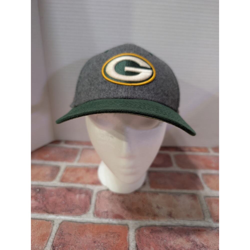 New Era Green Bay Packers Charcoal & Green Fitted Hat Cap Patch - Small/Medium